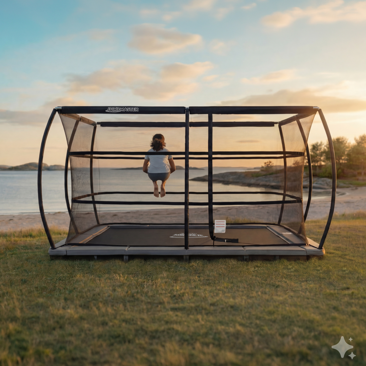 Premium Rektangulær Inground 4,57 x 3,05 m. Trampolin