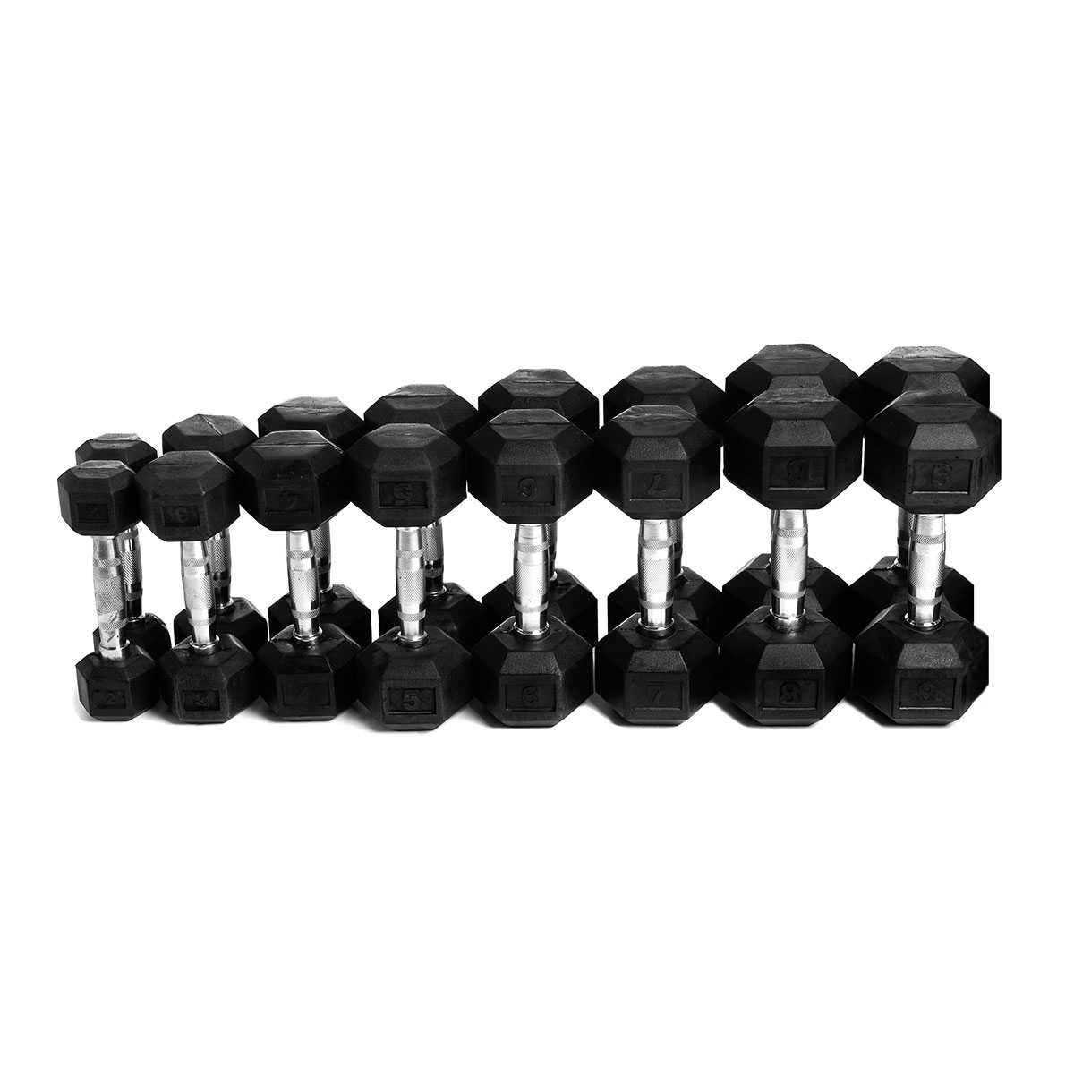 Hex Håndvægtsæt 2–9 kg
