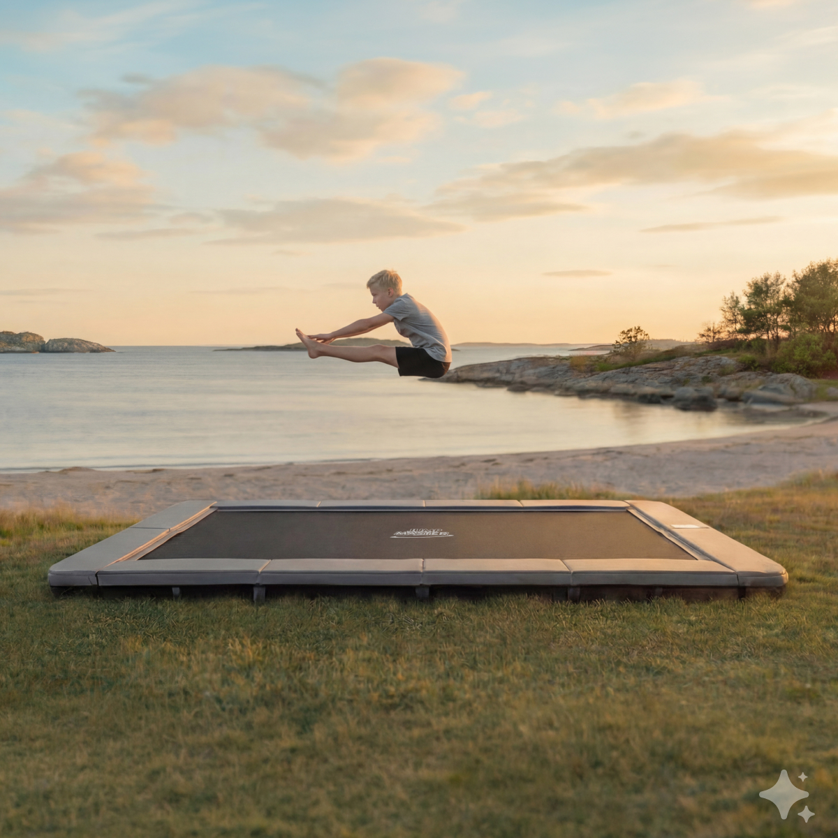 Premium Rektangulær Inground Sport Line 4,57 x 3,05 m. Trampolin