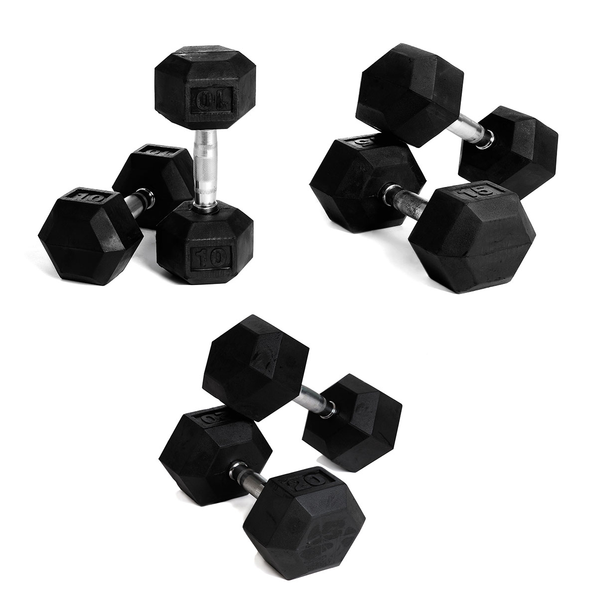 Hex Håndvægtsæt 10–20 kg