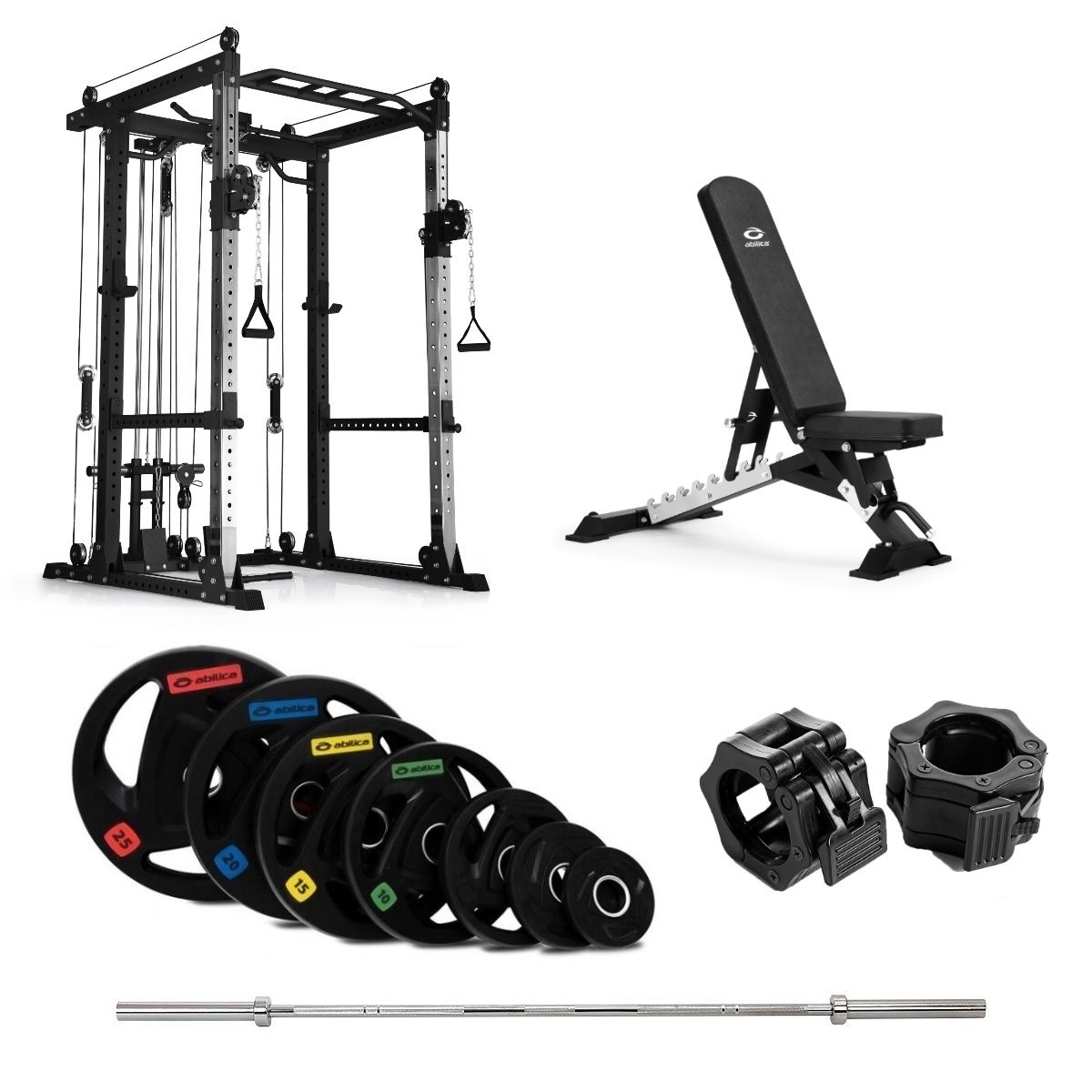 PR 550 Power Rack Olympic med bænk - 150 kg